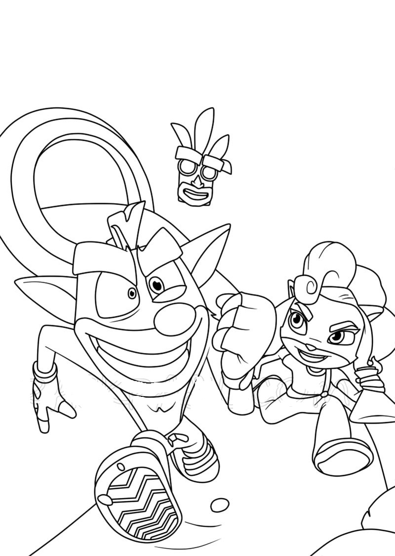 110 Crash Bandicoot Coloring Pages Printable 47