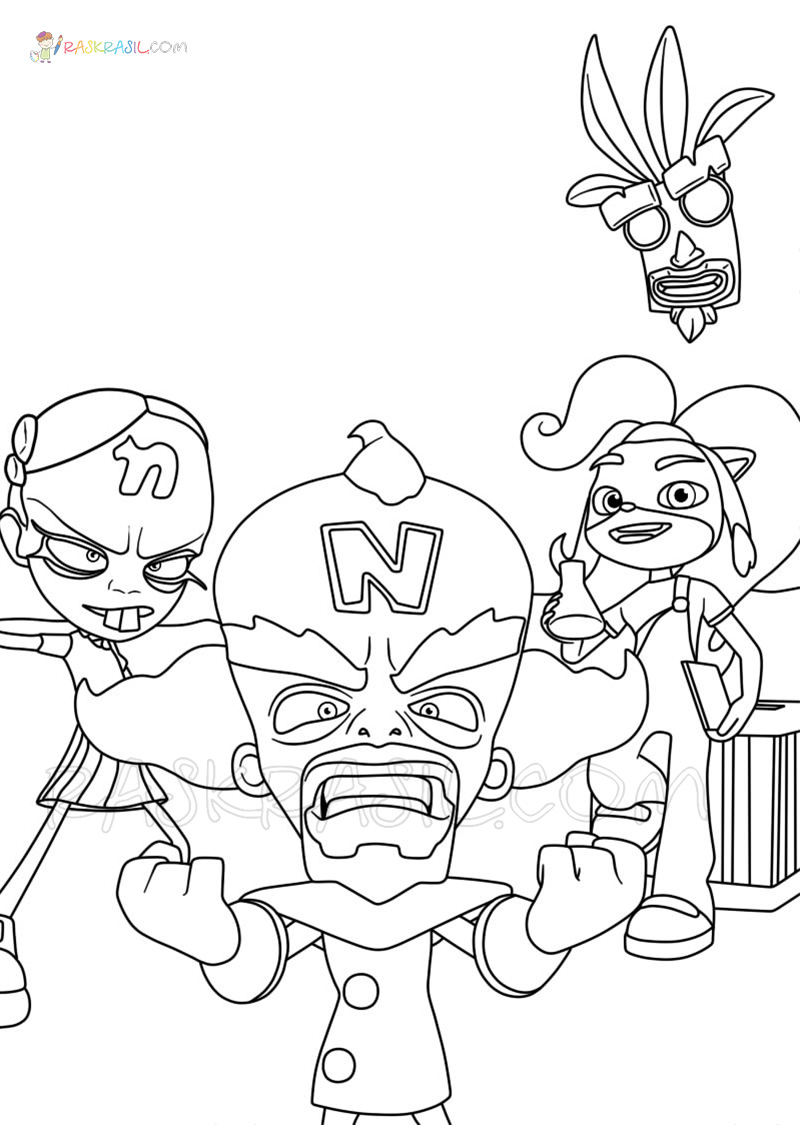 110 Crash Bandicoot Coloring Pages Printable 48