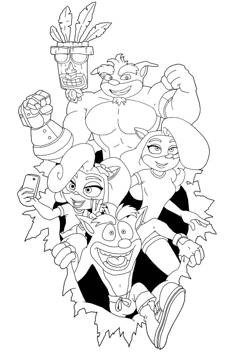 110 Crash Bandicoot Coloring Pages Printable 49