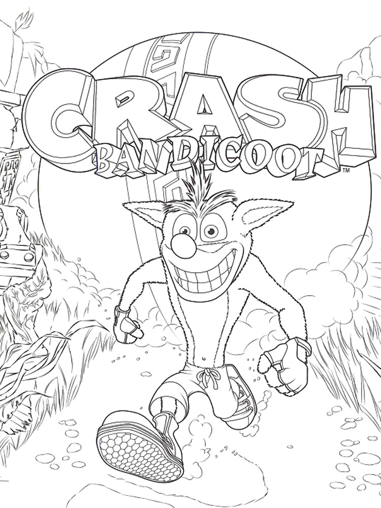 110 Crash Bandicoot Coloring Pages Printable 54