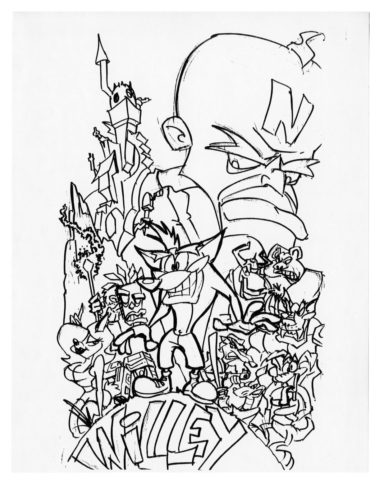 110 Crash Bandicoot Coloring Pages Printable 55