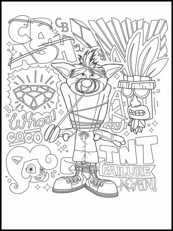 110 Crash Bandicoot Coloring Pages Printable 58