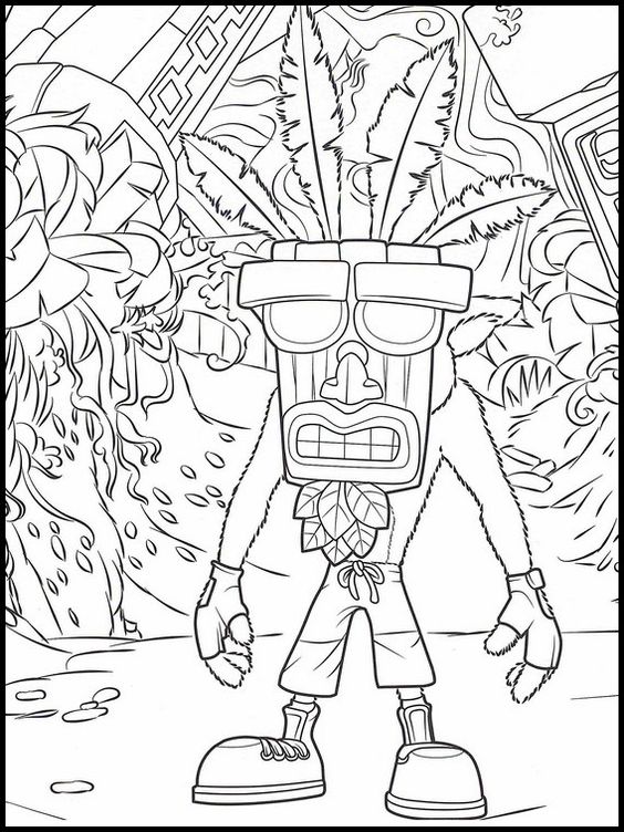 110 Crash Bandicoot Coloring Pages Printable 60