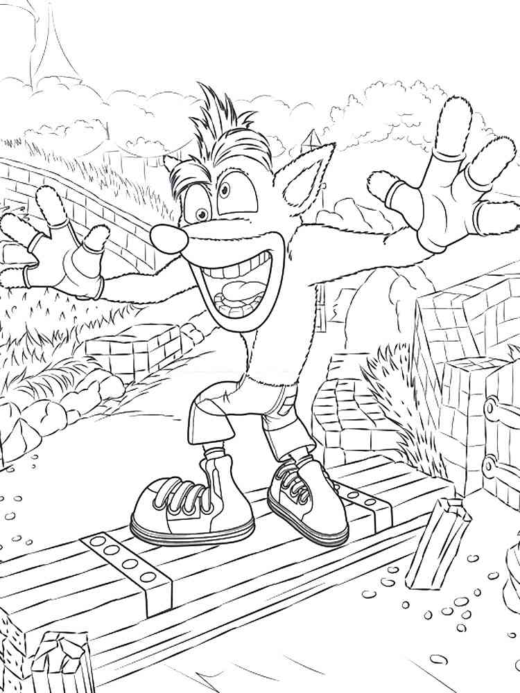 110 Crash Bandicoot Coloring Pages Printable 7