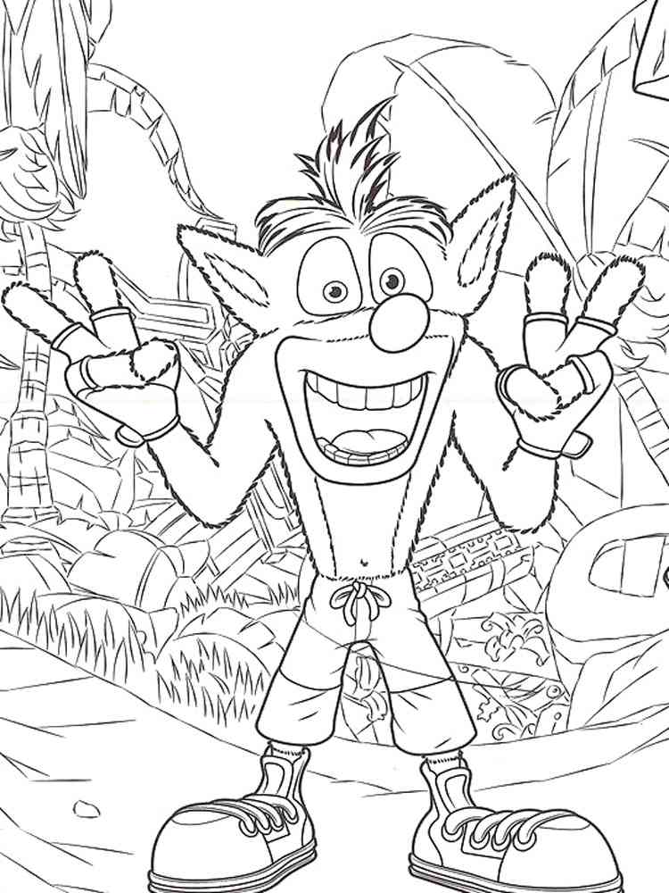 110 Crash Bandicoot Coloring Pages Printable 74