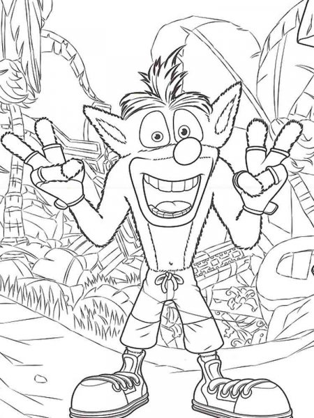 110 Crash Bandicoot Coloring Pages Printable 95