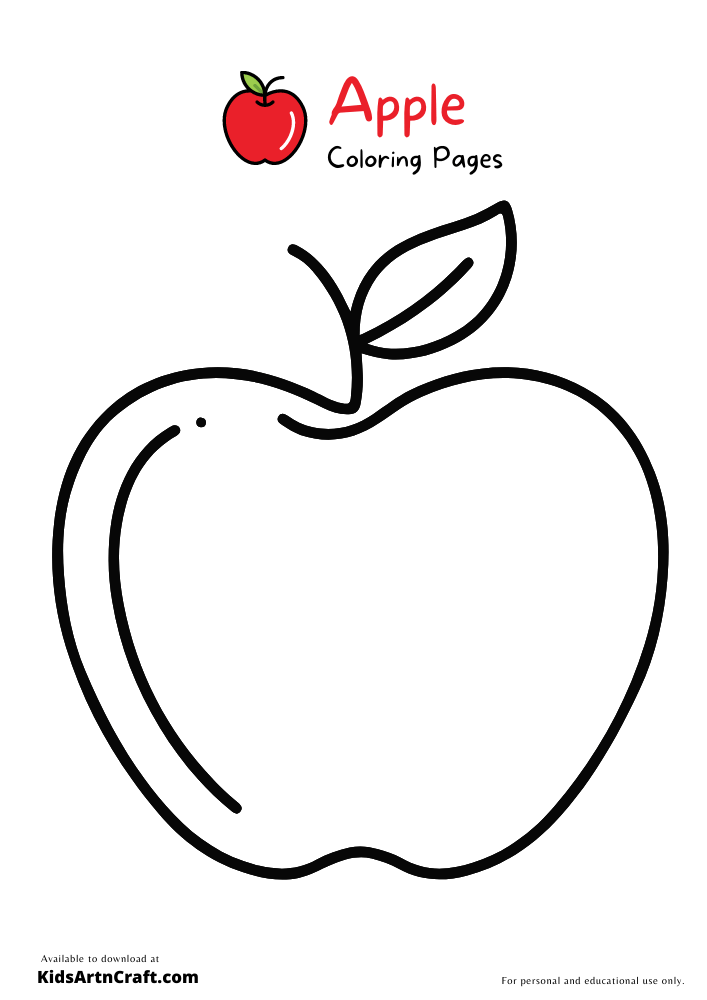 26 Juicy Apple Coloring Pages Printable 2