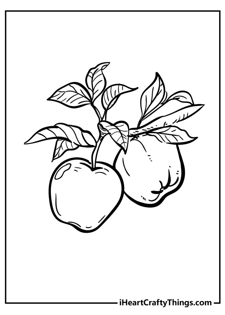 26 Juicy Apple Coloring Pages Printable 26