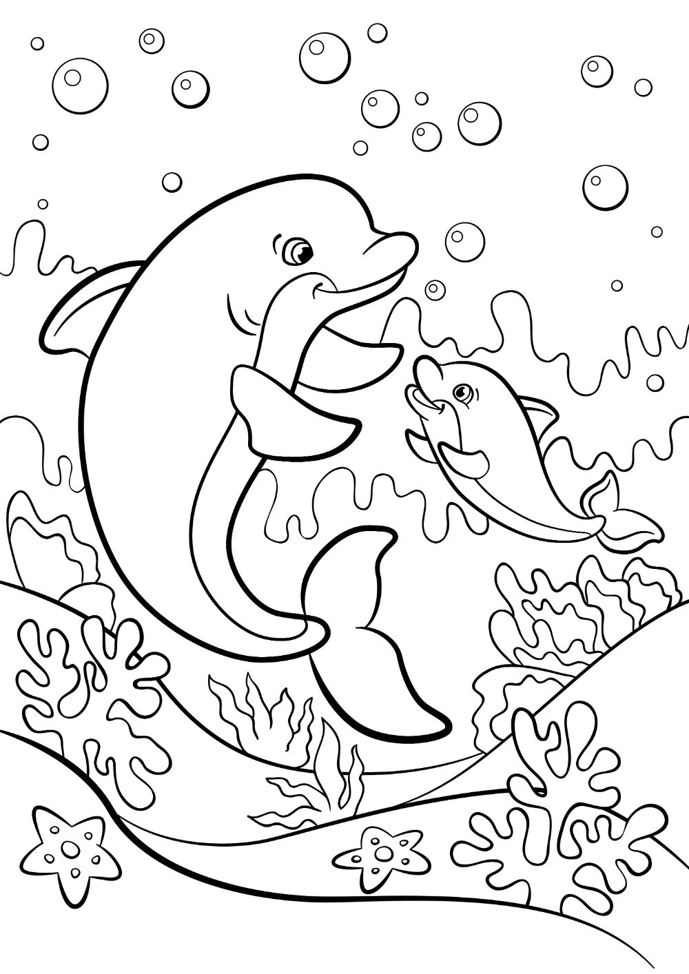 30 Playful Dolphin Coloring Pages Printable 1