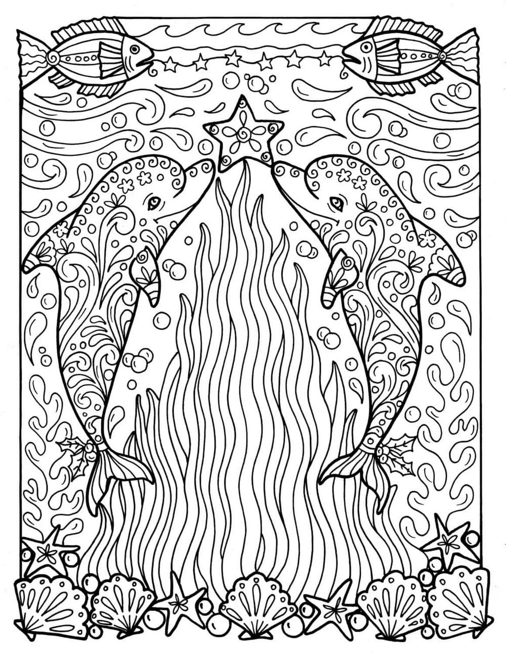 30 Playful Dolphin Coloring Pages Printable 12