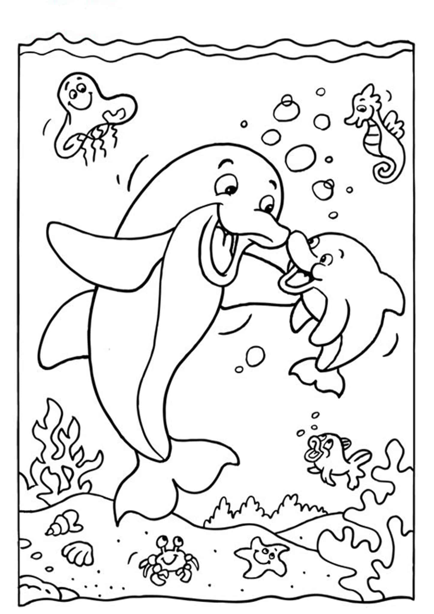 30 Playful Dolphin Coloring Pages Printable 25