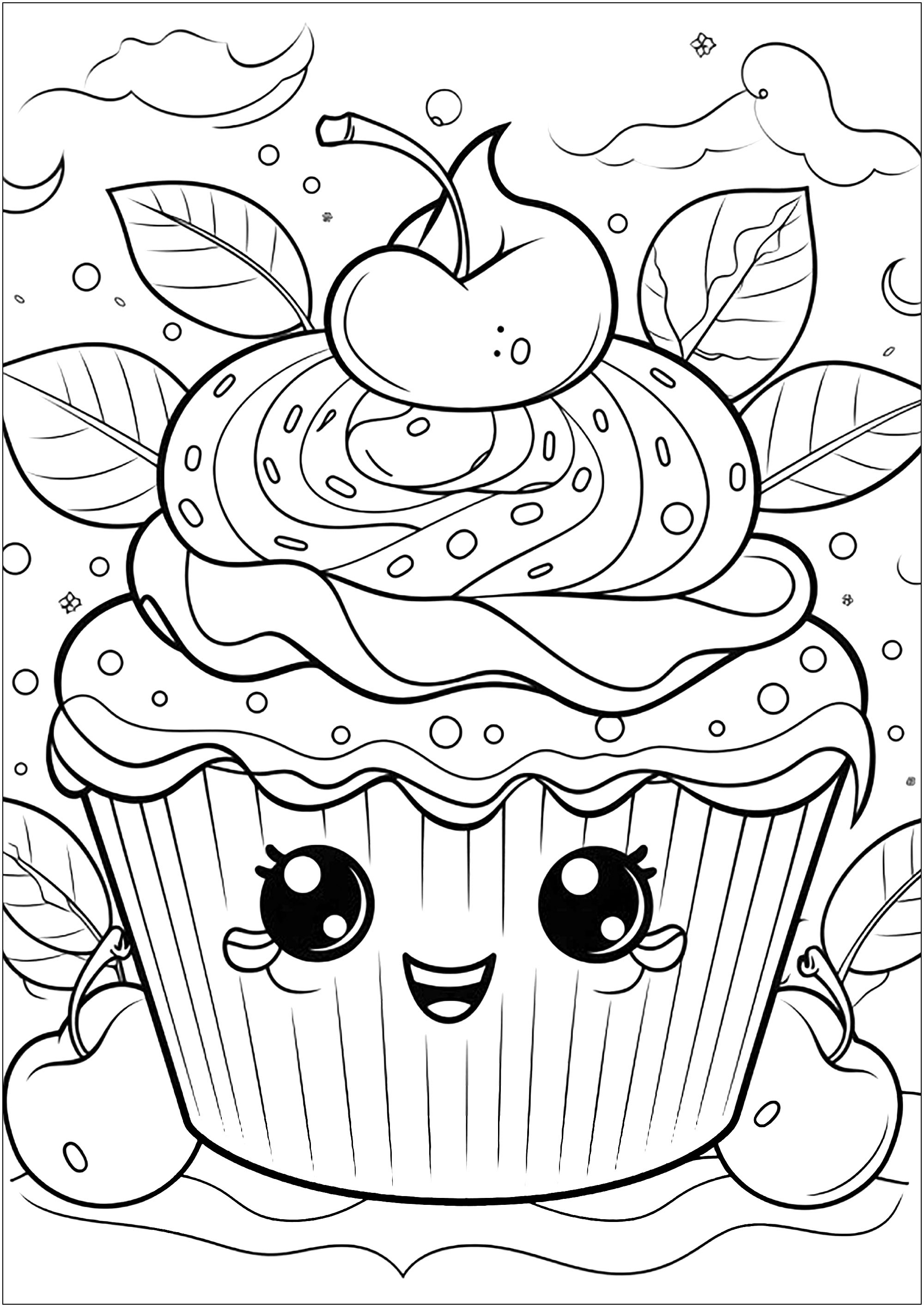 31 Delightful Cupcake Coloring Pages Printable 10