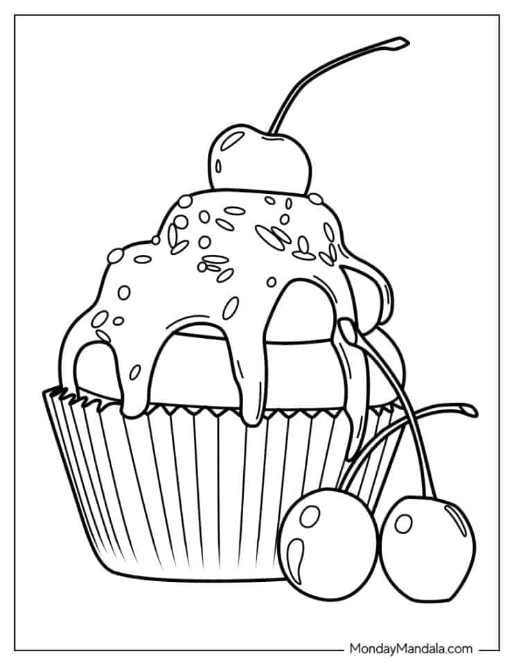 31 Delightful Cupcake Coloring Pages Printable 32