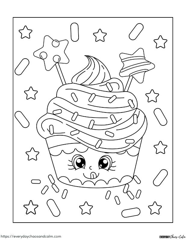 31 Delightful Cupcake Coloring Pages Printable 6