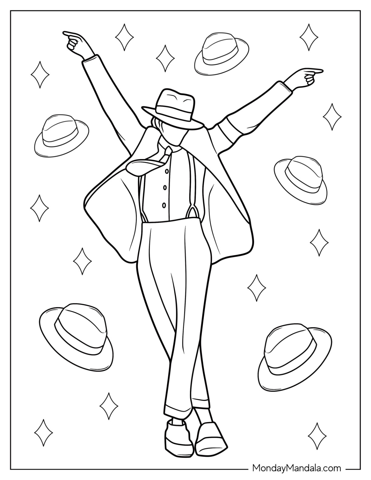 31 Iconic Michael Jackson Coloring Pages Printable 11