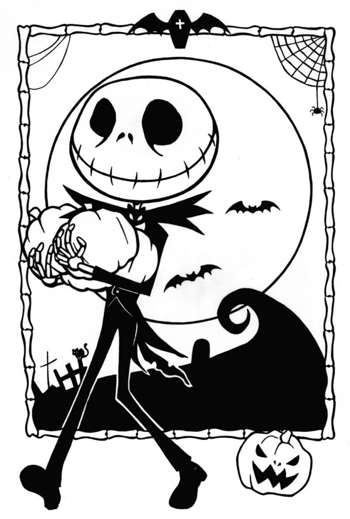 32 Spooky Nightmare Before Christmas Coloring Pages Printable 1