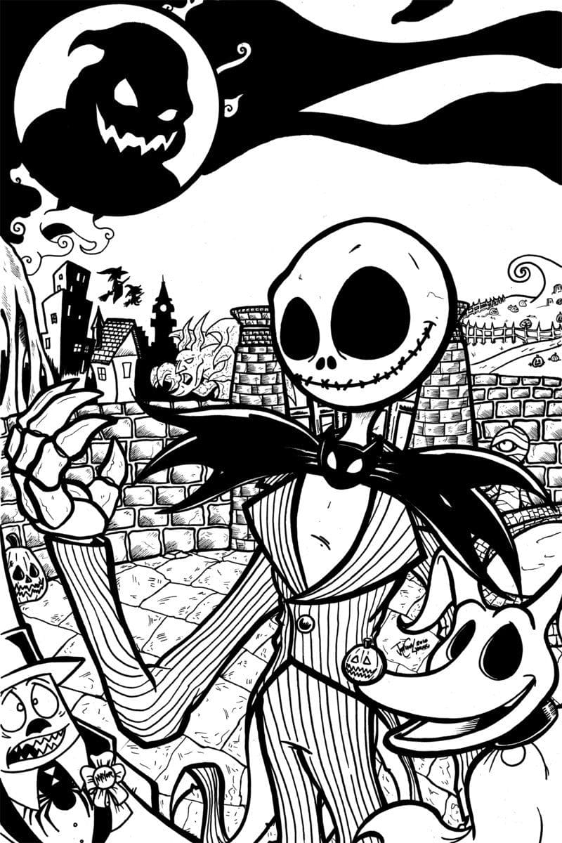 32 Spooky Nightmare Before Christmas Coloring Pages Printable 2