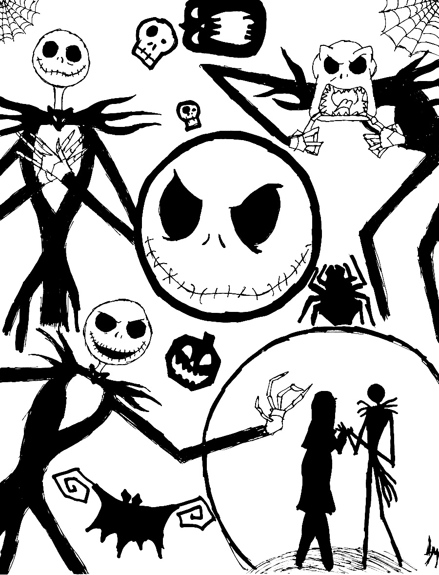 32 Spooky Nightmare Before Christmas Coloring Pages Printable 24