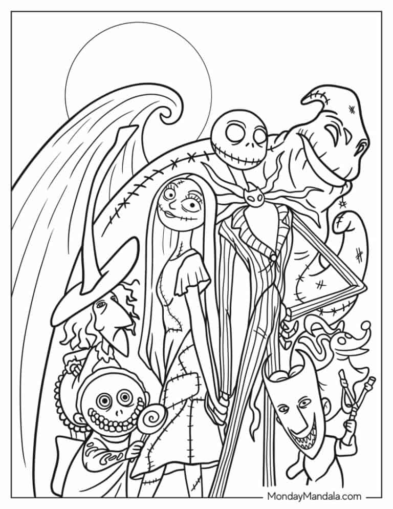 32 Spooky Nightmare Before Christmas Coloring Pages Printable 25