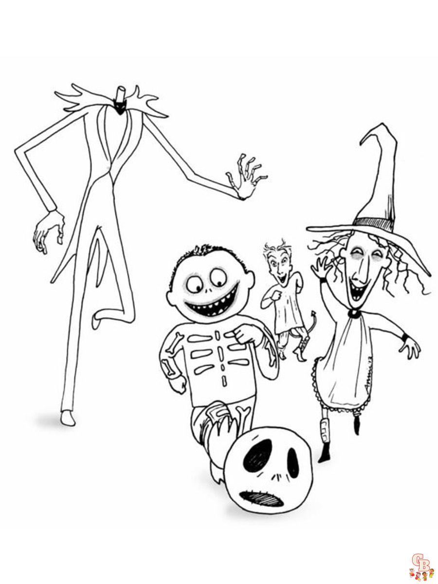 32 Spooky Nightmare Before Christmas Coloring Pages Printable 3