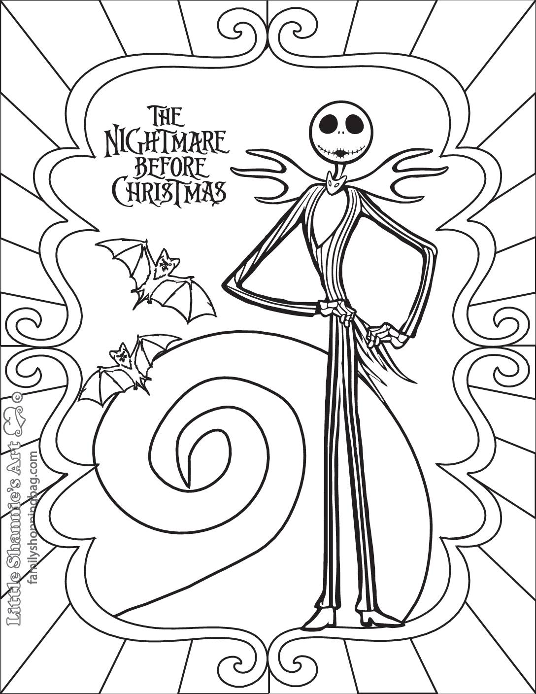 32 Spooky Nightmare Before Christmas Coloring Pages Printable 5