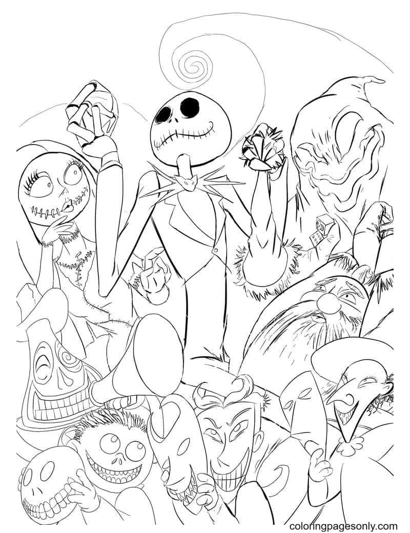 32 Spooky Nightmare Before Christmas Coloring Pages Printable 9