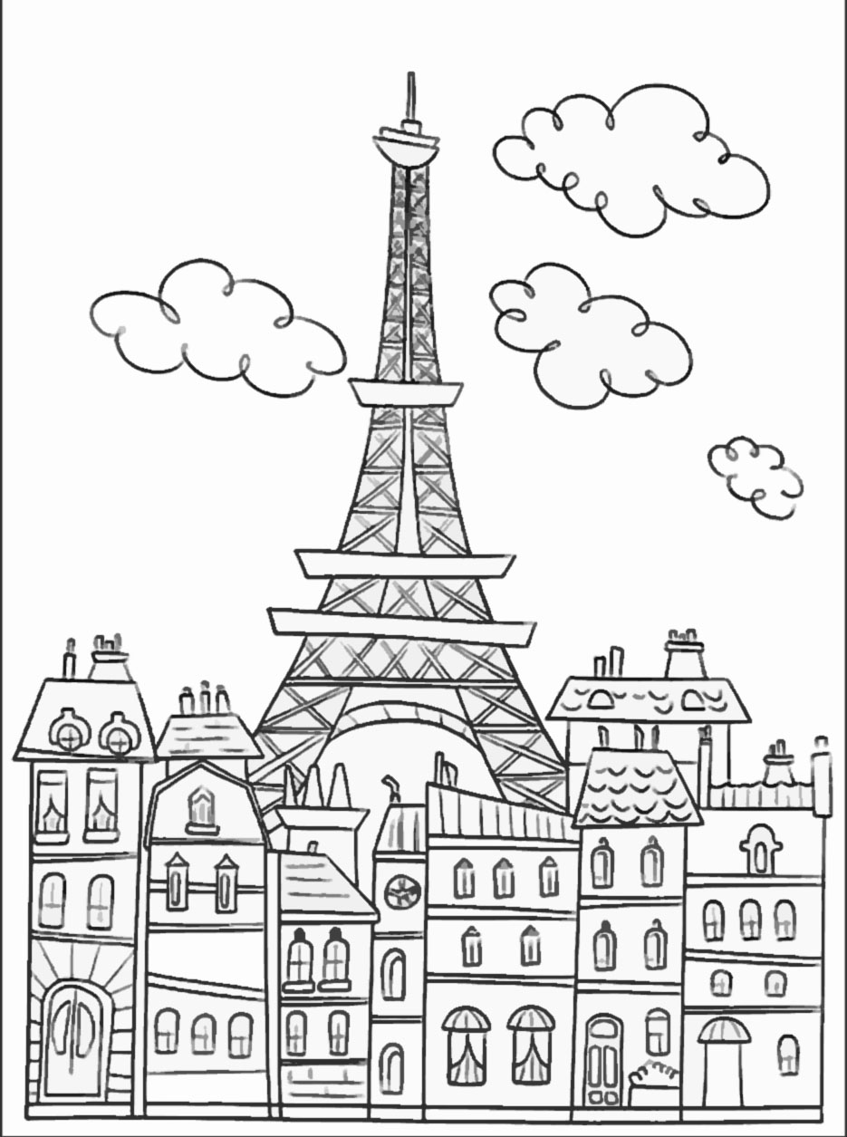 33 Iconic Eiffel Tower Coloring Pages Printable 11