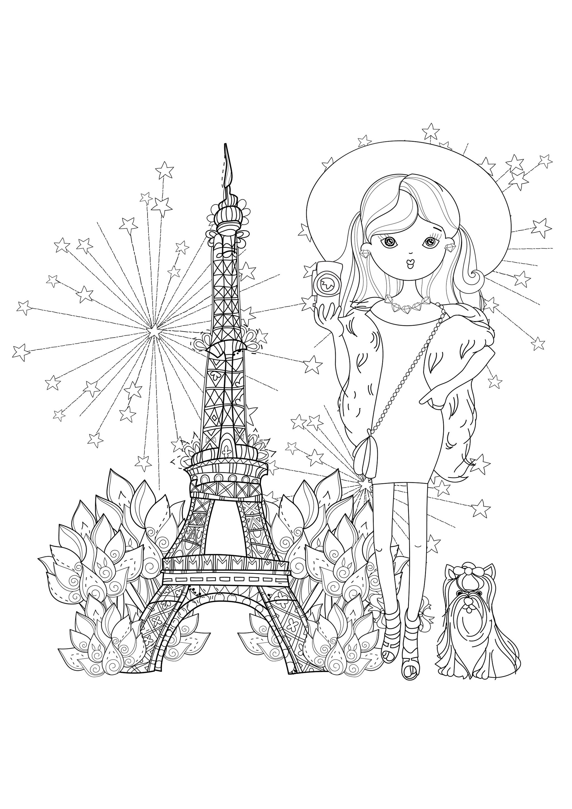 33 Iconic Eiffel Tower Coloring Pages Printable 12