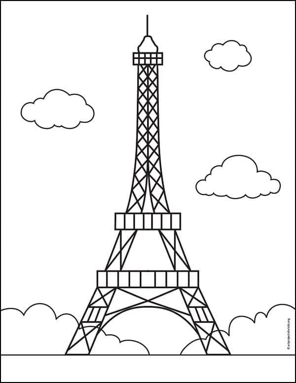 33 Iconic Eiffel Tower Coloring Pages Printable 22