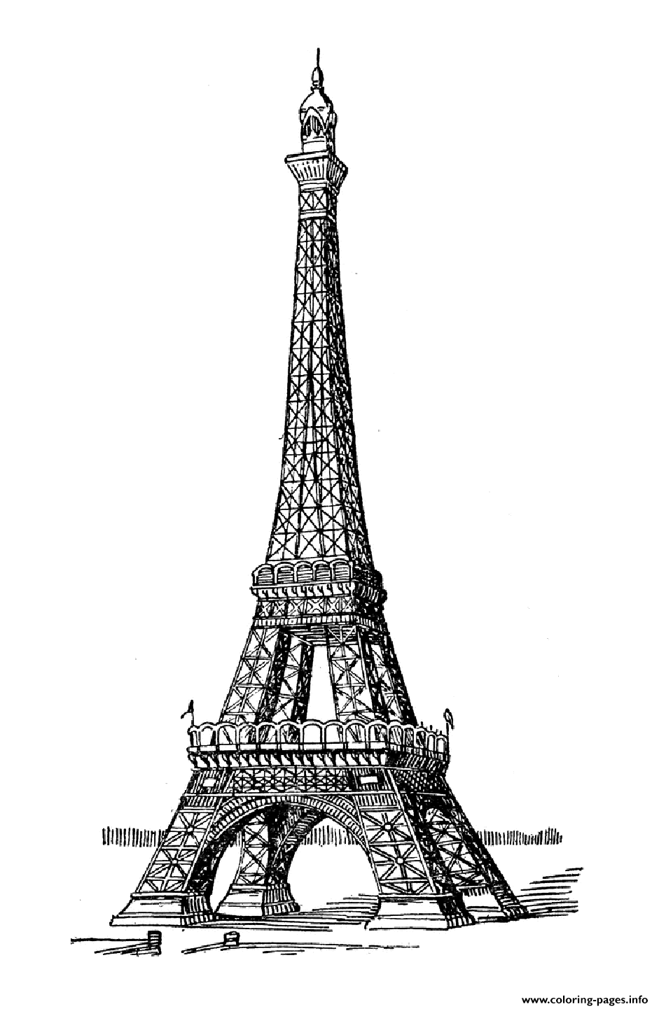 33 Iconic Eiffel Tower Coloring Pages Printable 26