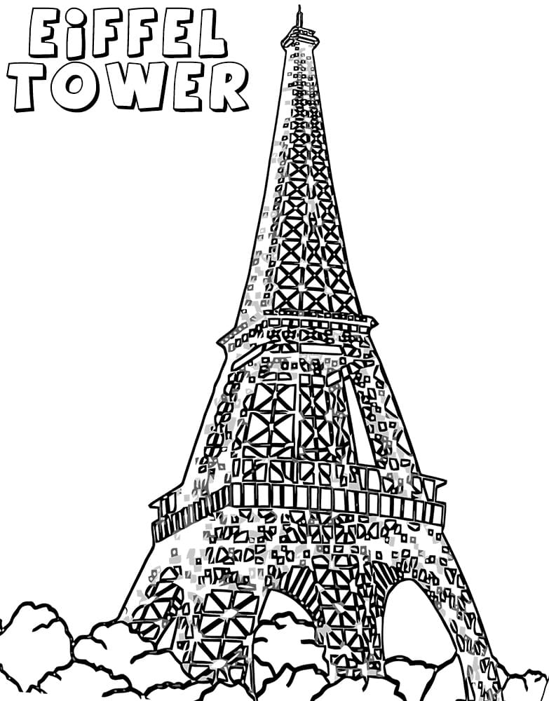 33 Iconic Eiffel Tower Coloring Pages Printable 33