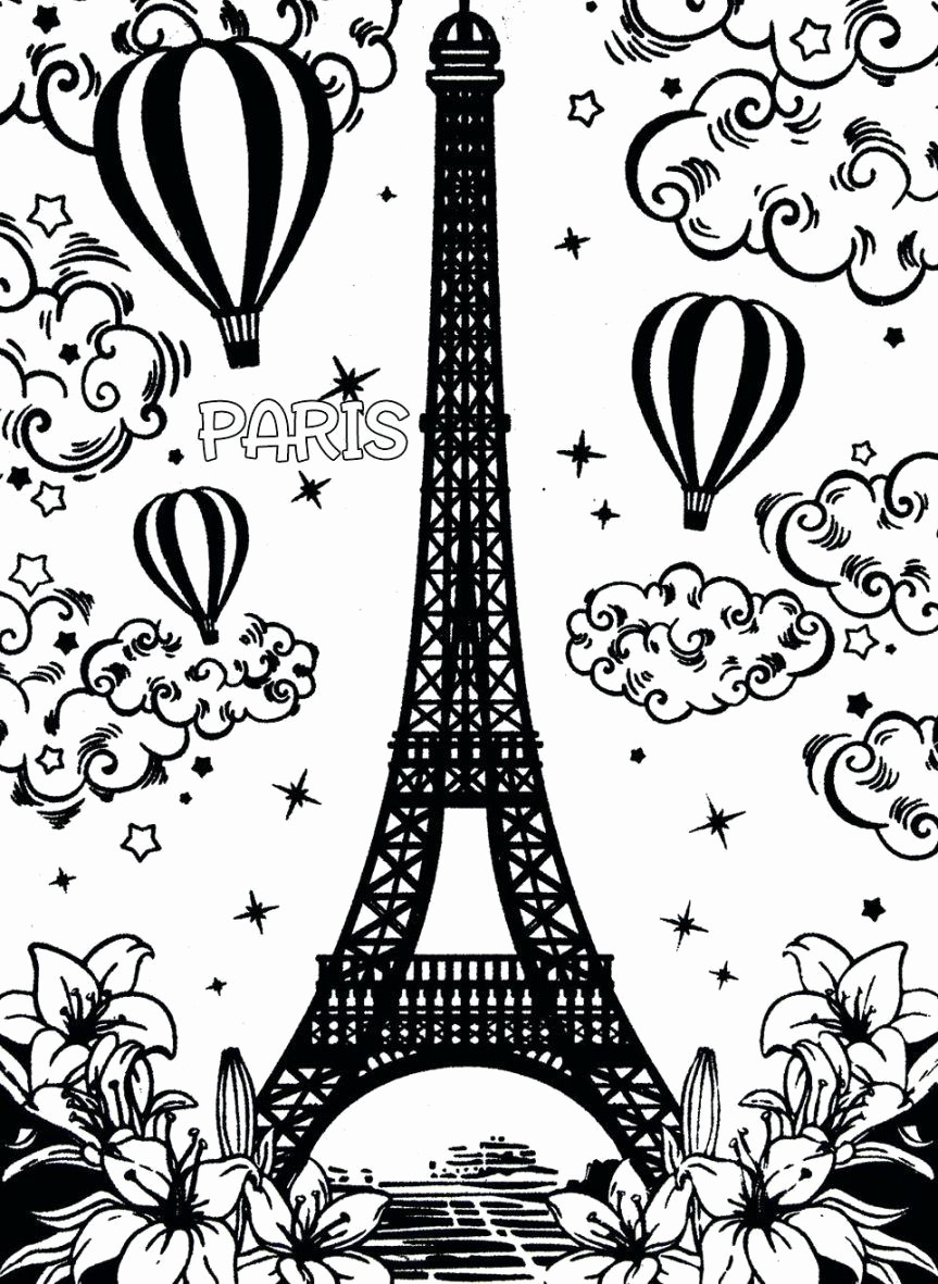 33 Iconic Eiffel Tower Coloring Pages Printable 4