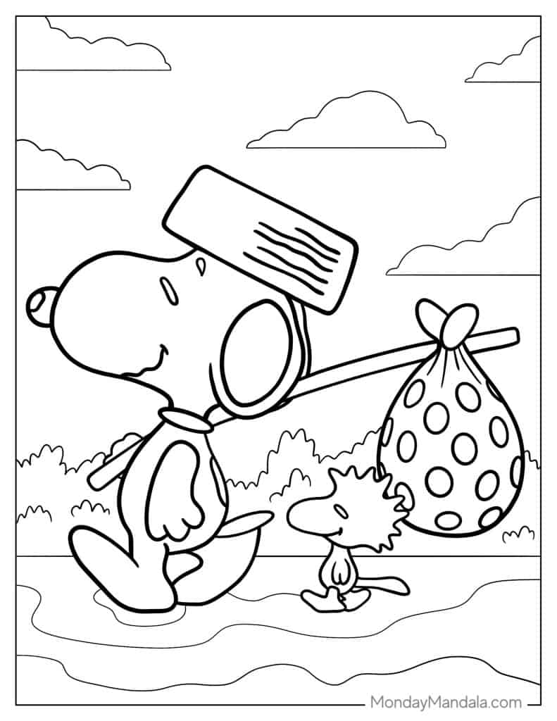 34 Iconic Snoopy Coloring Pages Printable 2