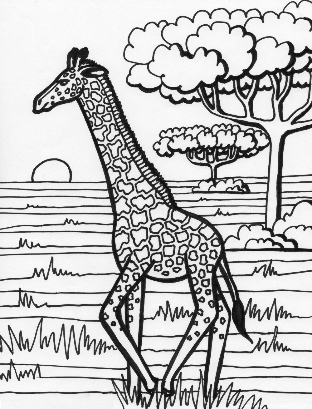 35 Tall Giraffe Coloring Pages Printable 10