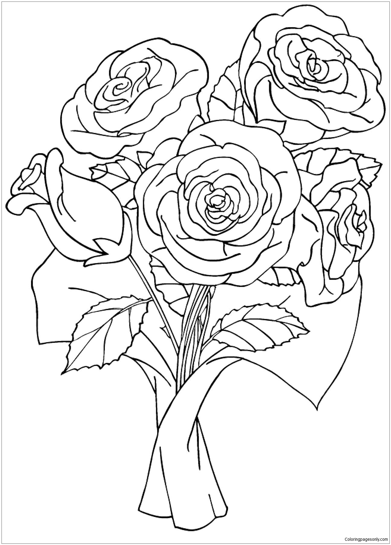 37 Elegant Rose Coloring Pages Printable 13