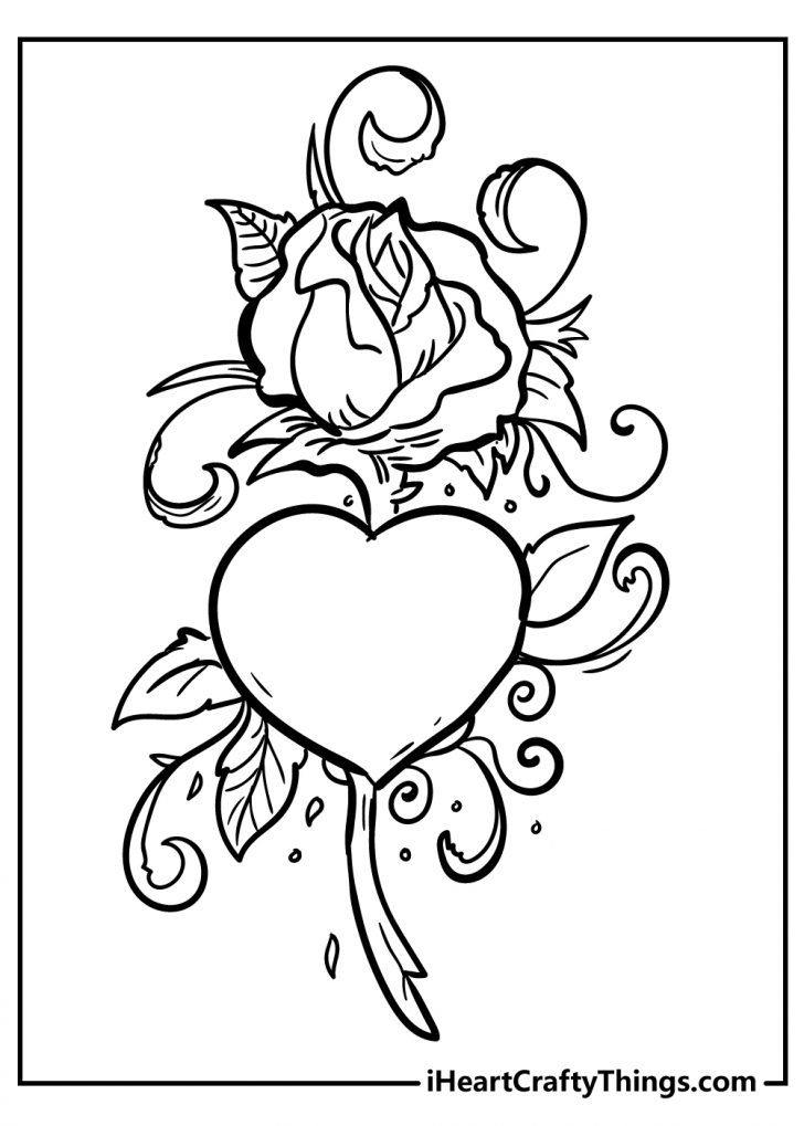 37 Elegant Rose Coloring Pages Printable 16