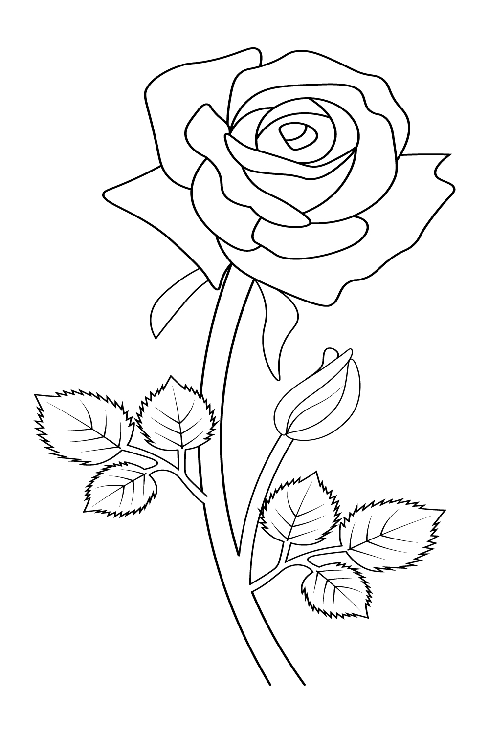 37 Elegant Rose Coloring Pages Printable 17