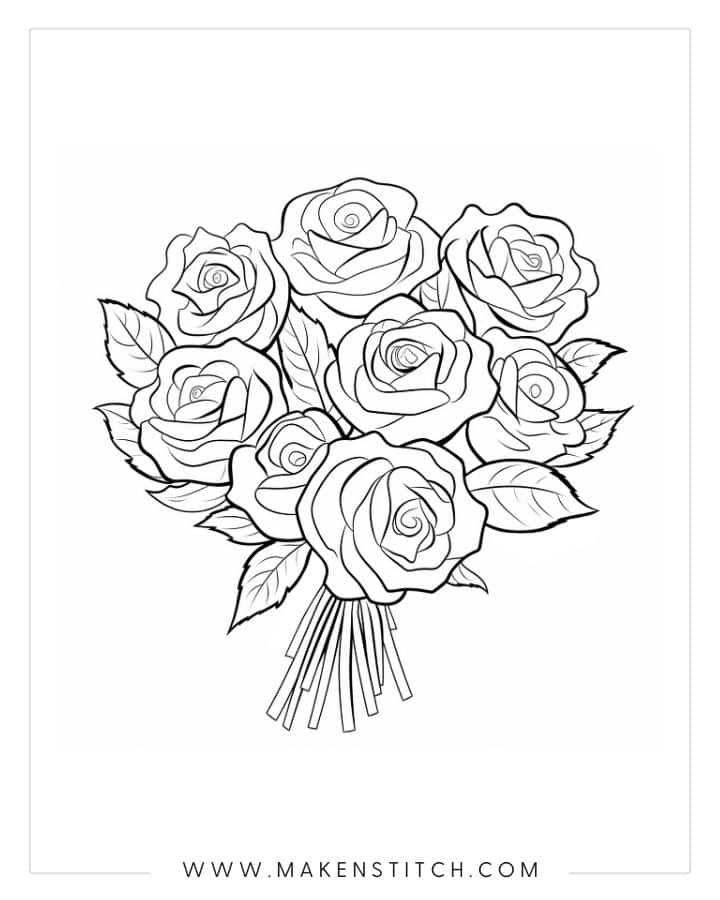 37 Elegant Rose Coloring Pages Printable 19