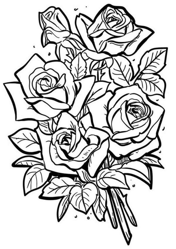 37 Elegant Rose Coloring Pages Printable 2