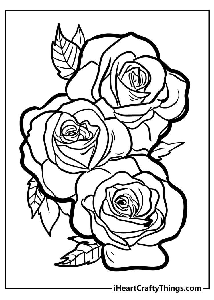 37 Elegant Rose Coloring Pages Printable 27