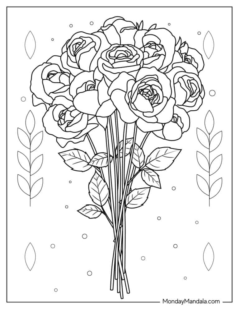 37 Elegant Rose Coloring Pages Printable 28