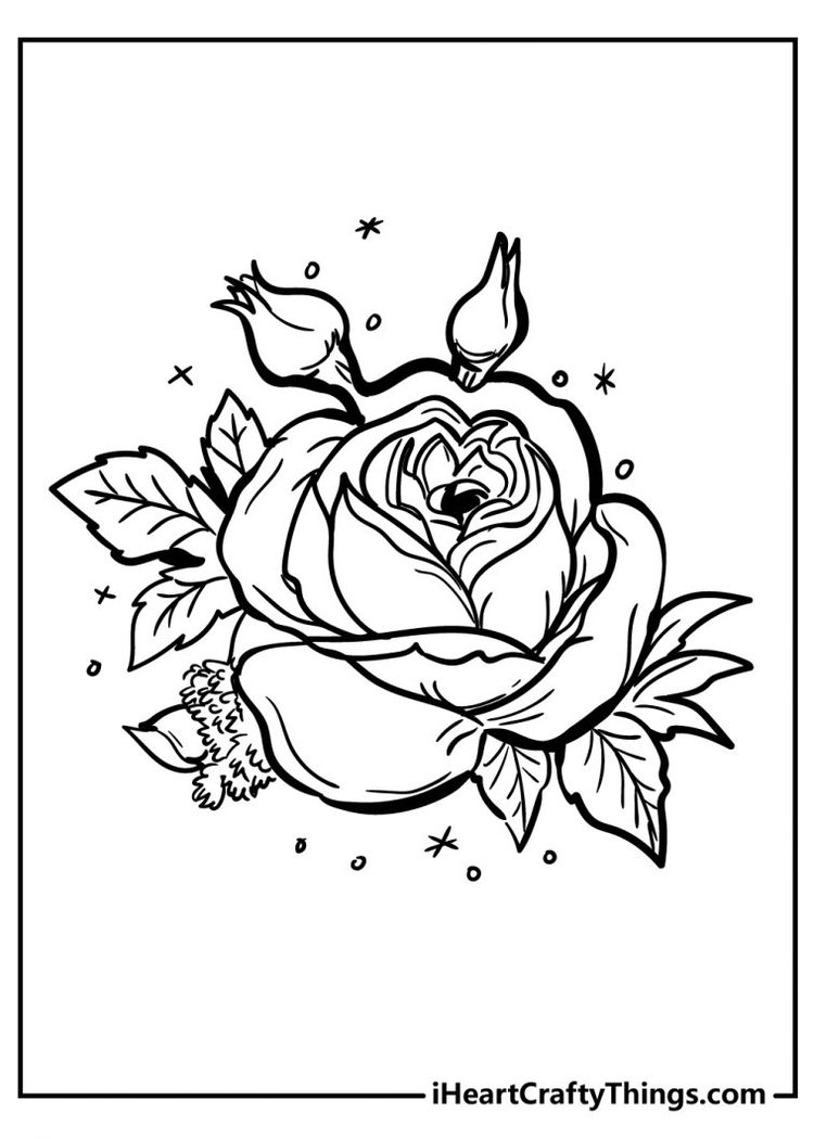 37 Elegant Rose Coloring Pages Printable 3