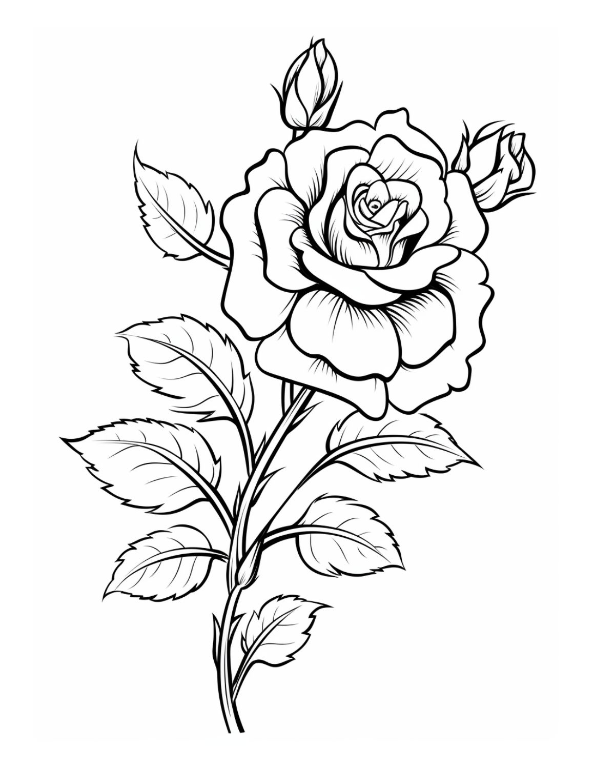 37 Elegant Rose Coloring Pages Printable 32