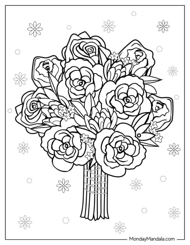 37 Elegant Rose Coloring Pages Printable 33