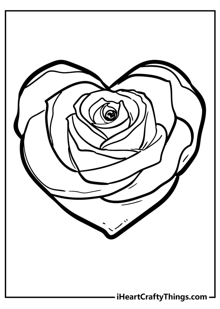 37 Elegant Rose Coloring Pages Printable 34