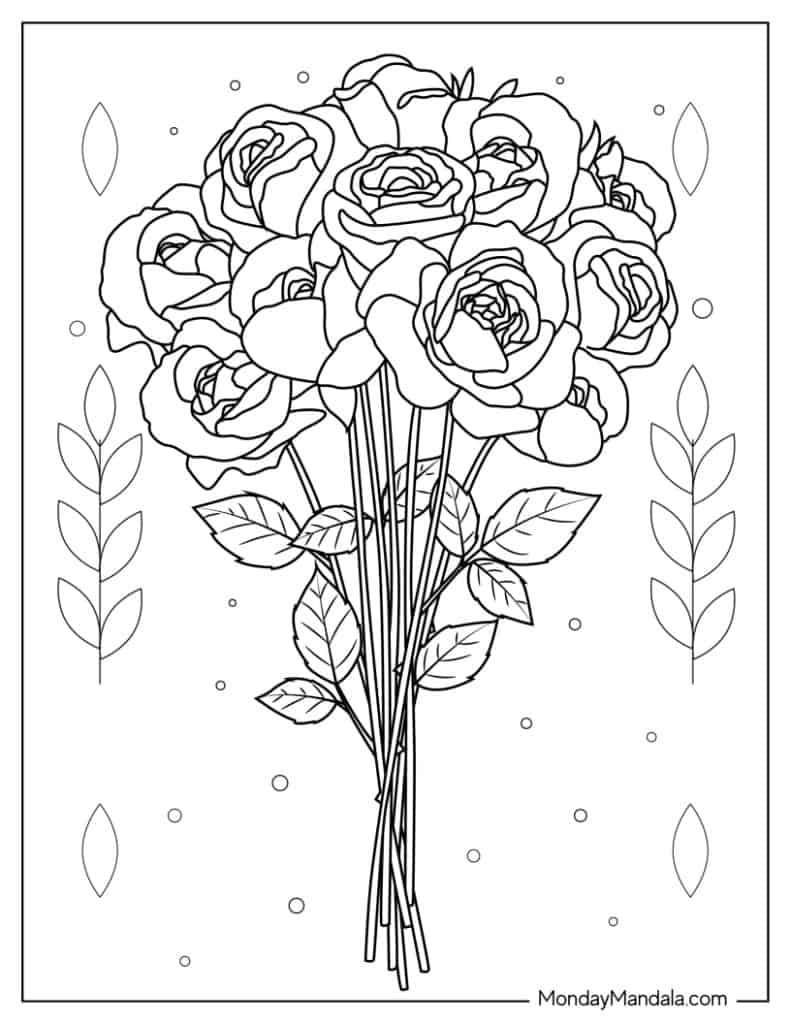 37 Elegant Rose Coloring Pages Printable 9