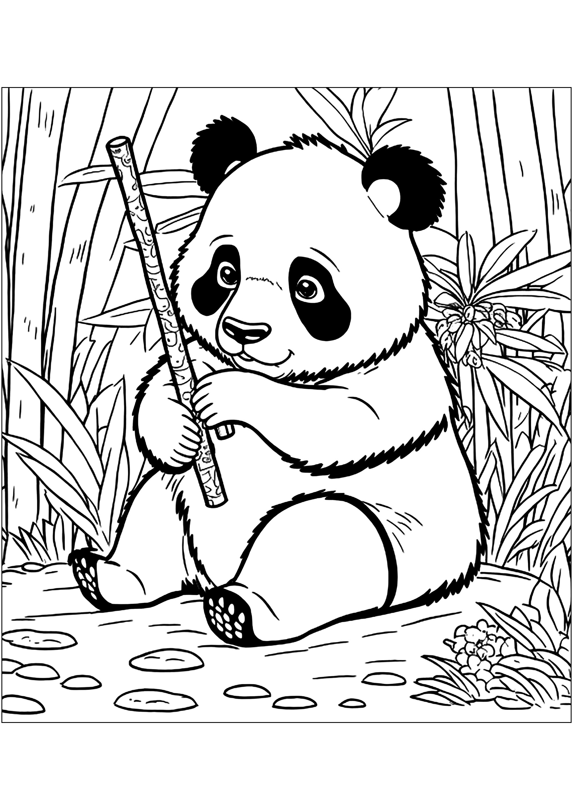 39 Cuddly Panda Coloring Pages Printable 1