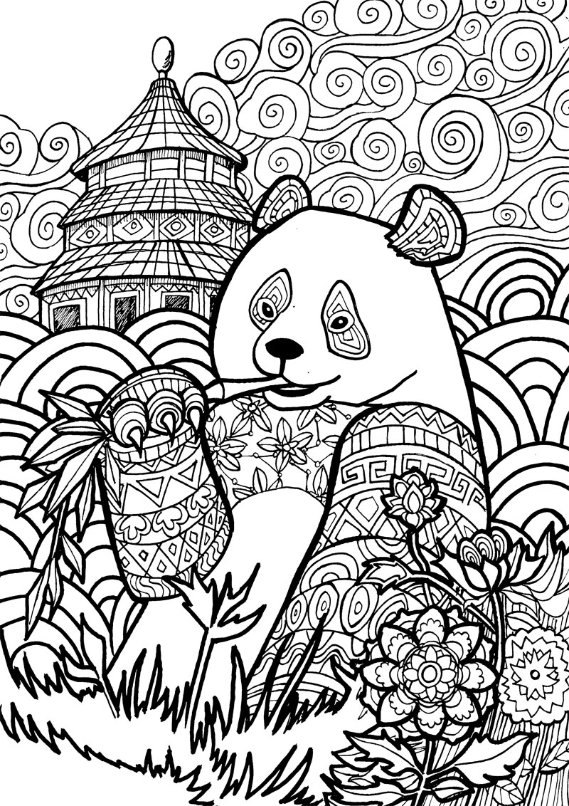 39 Cuddly Panda Coloring Pages Printable 12