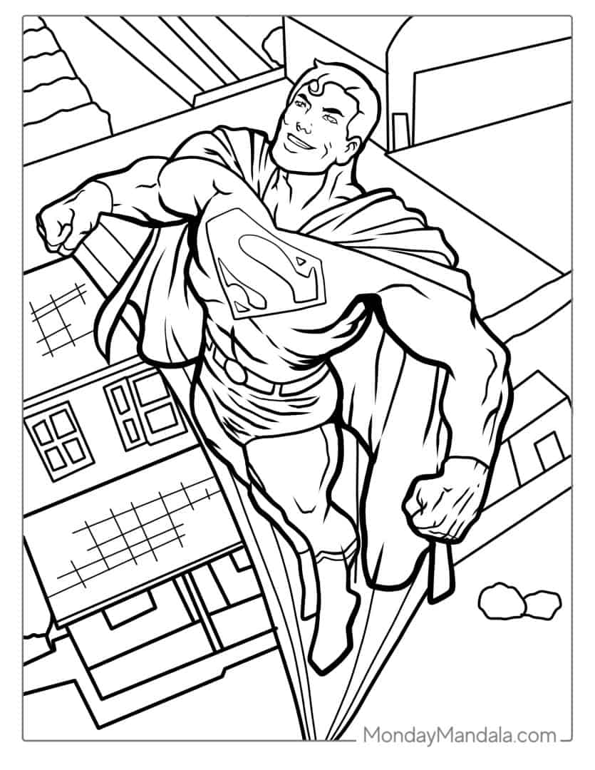 39 Heroic Superman Coloring Pages Printable 2