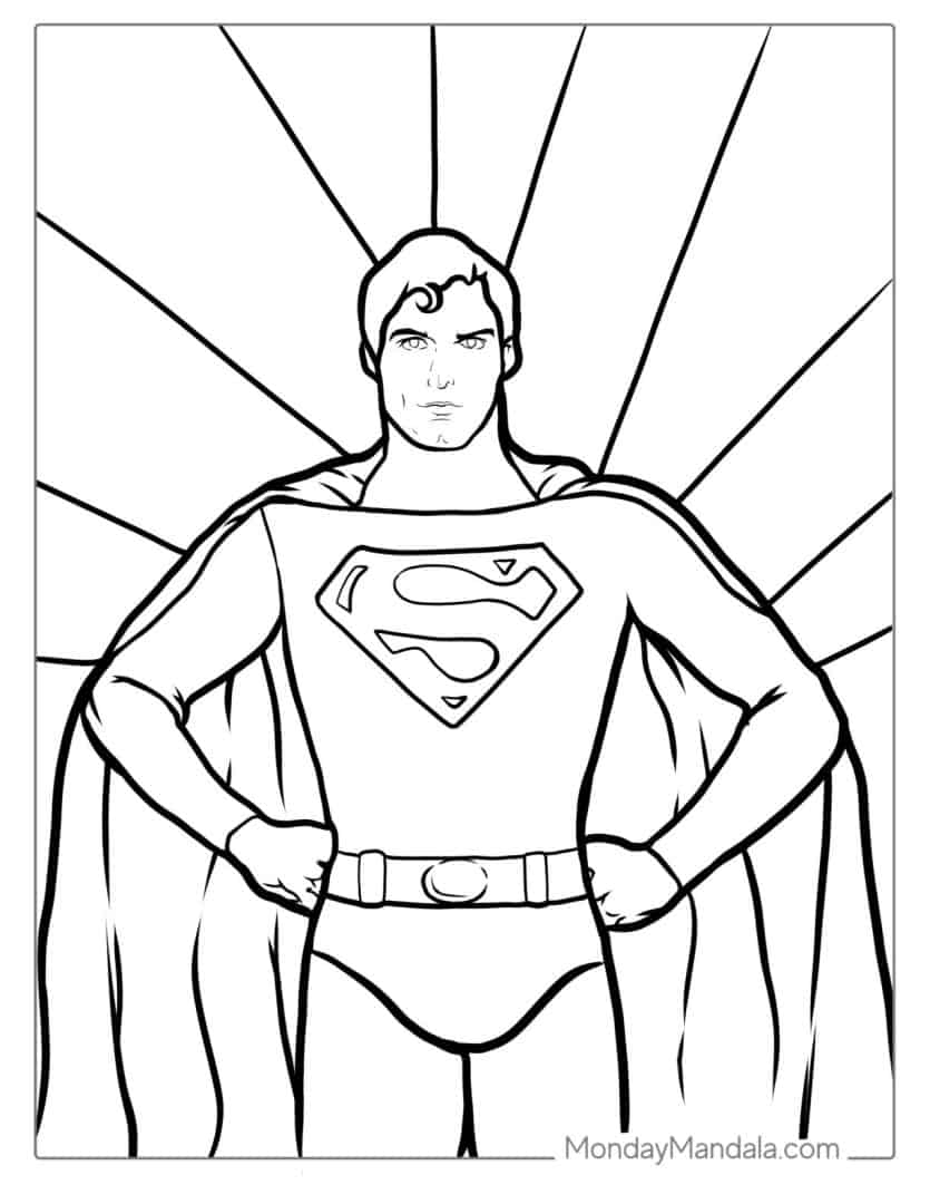 39 Heroic Superman Coloring Pages Printable 25